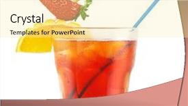  Presentation with cocktail - Theme enhanced with red cocktail isolated on white background and a blonde colored foreground