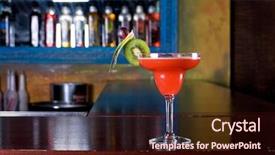  Presentation with cocktail bar - PPT layouts with red-cocktail-with-kiwi background and a wine colored foreground