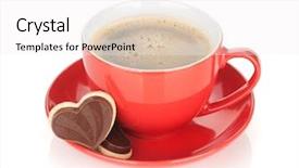  Presentation with coffee chocolate - Slides having red coffee cup and chocolate background and a white colored foreground