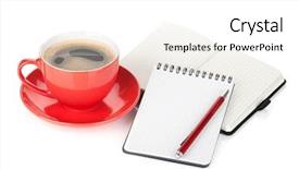  Presentation with red coffee bean - PPT layouts enhanced with red coffee cup and office background and a  colored foreground