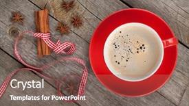  Presentation with red coffee bean - Amazing presentation theme having red coffee cup and spices backdrop and a  colored foreground