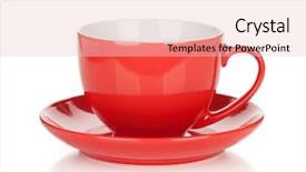  Presentation with coffee cup - Beautiful slide set featuring red coffee cup isolated backdrop and a lemonade colored foreground