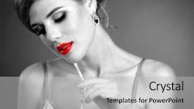  Presentation with black youth - Cool new slide set with red color lips accent backdrop and a light gray colored foreground