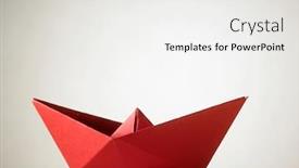  Presentation with boat - Colorful slide set enhanced with red-color-origami-paper-boat backdrop and a white colored foreground