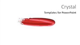 Presentation with watercolor red - Cool new PPT theme with red-colored-brush-stroke-paiting backdrop and a white colored foreground
