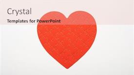  Presentation with heart puzzle - Slide set consisting of red-colored-puzzle-in-shape background and a coral colored foreground