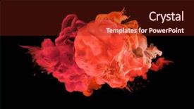  Presentation with ink blot - Presentation theme featuring red colors in water ink background and a tawny brown colored foreground