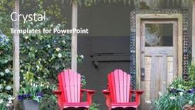  Presentation with canada - PPT theme consisting of red-comfortable-deck-chairs background and a  colored foreground