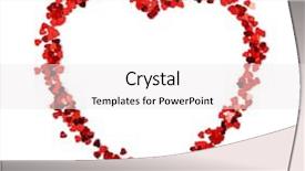  Presentation with confetti - PPT theme having red confetti heart on white background background and a sky blue colored foreground