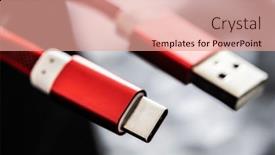  Presentation with smartphones - Slide deck featuring red-connectors-usb-and-usb background and a coral colored foreground