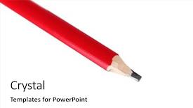  Presentation with construction red - Slides featuring red construction pencil isolated background and a white colored foreground