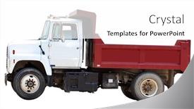  Presentation with construction red - Colorful slides enhanced with red-construction-truck-isolated backdrop and a  colored foreground