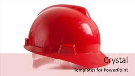  Presentation with construction red - Presentation having red construction workers helmet background and a red colored foreground