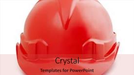  Presentation with safety - Audience pleasing presentation theme consisting of red constuction safety helmet isolated backdrop and a red colored foreground
