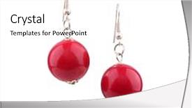  Presentation with coral - Amazing PPT theme having red coral earrings isolated on white backdrop and a white colored foreground