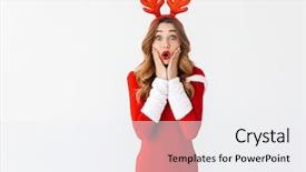  Presentation with festive - Cool new presentation with red costume and deer ear backdrop and a white colored foreground