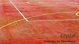  Presentation with basketball court - PPT theme featuring red-court-of-basketball background and a red colored foreground