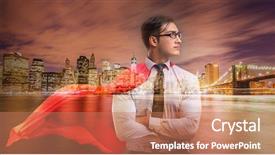  Presentation with super man - Slide set having red cover in super hero background and a  colored foreground