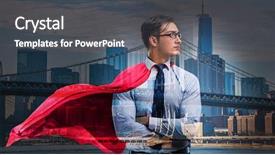  Presentation with super man - Presentation theme consisting of red cover in super hero background and a dark gray colored foreground