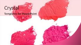  Presentation with needles - Slide deck consisting of red cream - knitting yarn and knitting needles background and a coral colored foreground