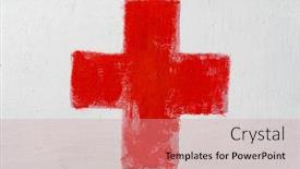  Presentation with red cross medical - Slide deck with red-cross-painted-by-hand background and a coral colored foreground