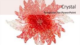  Presentation with crystal - Slide deck enhanced with red crystal graphics abstract - toy snowflake - isolated background and a  colored foreground