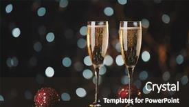  Presentation with lunar new year of the pig - Amazing slide deck having red crystal wedding - holiday champagne glasses with new backdrop and a dark gray colored foreground