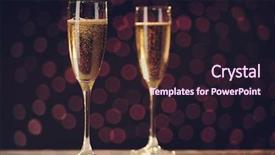  Presentation with two glasses of champagne - Colorful presentation theme enhanced with red crystal wedding - two festive champagne glasses backdrop and a wine colored foreground