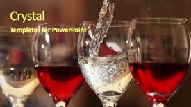  Presentation with white wine and red - Colorful PPT theme enhanced with red crystal wedding - white wine pouring into wine backdrop and a  colored foreground