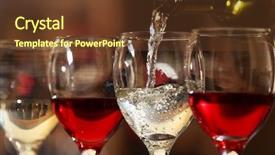  Presentation with wine - PPT layouts featuring red crystal wedding - white wine pouring into wine background and a  colored foreground