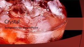  Presentation with cold drink - Presentation consisting of red cube ice of cold background and a red colored foreground