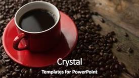  Presentation with coffee beans - Colorful PPT theme enhanced with red cup of black coffee backdrop and a wine colored foreground
