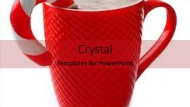  Presentation with christmas candy - PPT theme consisting of red-cup-of-cocoa background and a crimson colored foreground