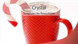  Presentation with christmas candy - Slides having red cup of cocoa background and a white colored foreground