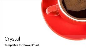  Presentation with currant black white and red - Presentation consisting of red cup of coffe isolated background and a white colored foreground