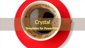  Presentation with currant black white and red - Beautiful slide set featuring red cup of coffee isolated backdrop and a tawny brown colored foreground