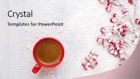  Presentation with coffee cup - Beautiful PPT layouts featuring red cup of coffee backdrop and a white colored foreground