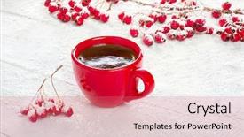  Presentation with coffee borders - Cool new presentation with red cup of coffee backdrop and a coral colored foreground