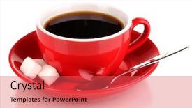  Presentation with red coffee bean - Audience pleasing slides consisting of red cup of strong coffee backdrop and a red colored foreground