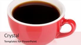  Presentation with red coffee bean - Audience pleasing presentation consisting of red cup of strong coffee backdrop and a coral colored foreground