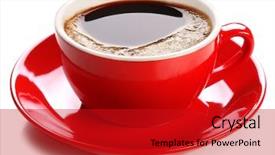 Presentation with cup coffee - Presentation design consisting of red cup of tasty coffee background and a crimson colored foreground