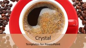  Presentation with grains - PPT theme with red cup of tasty drink background and a coral colored foreground