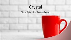  Presentation with red brick wall - Colorful presentation theme enhanced with red cup on table backdrop and a white colored foreground