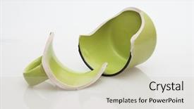  Presentation with coffee beans on a white - Cool new PPT layouts with red cups - broken coffee cup isolated backdrop and a  colored foreground