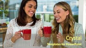  Presentation with underage drinking two teenagers having - Cool new PPT layouts with red cups - two girls drink tea backdrop and a tawny brown colored foreground