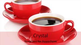  Presentation with strong - Colorful slides enhanced with red cups of strong coffee backdrop and a red colored foreground