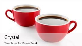  Presentation with strong - Audience pleasing slide set consisting of red cups of strong coffee backdrop and a white colored foreground