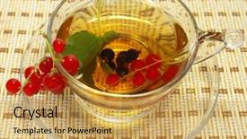  Presentation with super hero dog red - Beautiful PPT theme featuring red currant and herbal tea backdrop and a  colored foreground