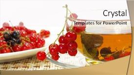  Presentation with tea cup - Slides with red currant and herbal tea background and a  colored foreground