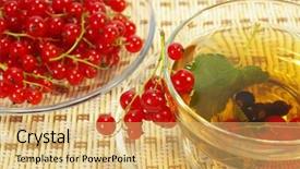  Presentation with tea cup - Amazing slides having red currant and herbal tea backdrop and a  colored foreground